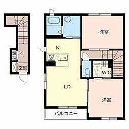 マストコート勧修 2LDKの間取図画像