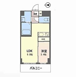 シャトーパルモア武庫之荘 1LDKの間取図画像