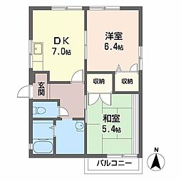 メゾン・ド・中宮 2DKの間取図画像