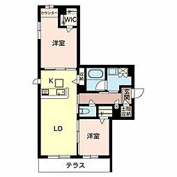 シャーメゾンフィル 2LDKの間取図画像