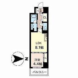 グラヴィーア江坂江の木町 1LDKの間取図画像