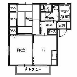 メルローズ把囲夢A 2Kの間取図画像