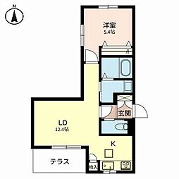 シャーメゾンスペランツァ 1LDKの間取図画像