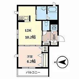 シャーメゾン里中 1LDKの間取図画像
