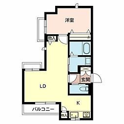 シャーメゾンスペランツァ 1LDKの間取図画像