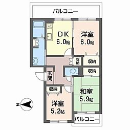 メゾンフロレスタ 3DKの間取図画像