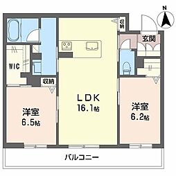 シャーメゾン・ラ・グランシェール 2LDKの間取図画像