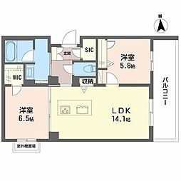 シャーメゾン ベル フォレ 2LDKの間取図画像