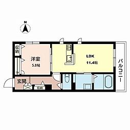 シャーメゾンアベニール 1LDKの間取図画像