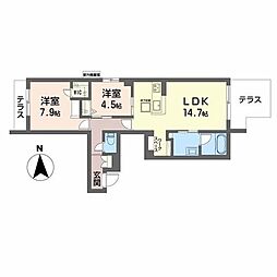 ネル 2LDKの間取図画像