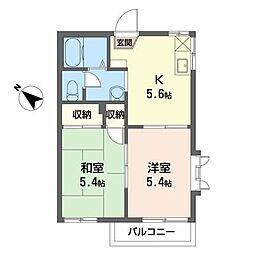 アバンティ南光台南A 2Kの間取図画像