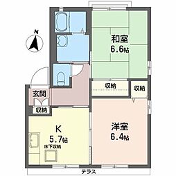 ハイム杜 2Kの間取図画像