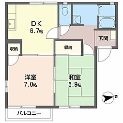 間取図画像 2DK