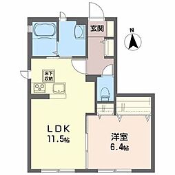 シャーメゾン・リジェール 1LDKの間取図画像