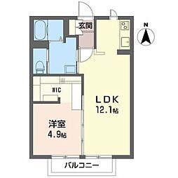 メゾン・れ～ぶ 1LDKの間取図画像