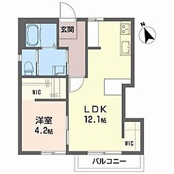 サンコートひより台C 1LDKの間取図画像