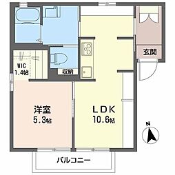 グロリアーズ鶴ケ谷 1LDKの間取図画像