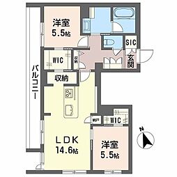 サンシャインSTN 2LDKの間取図画像