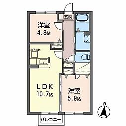 ディアスシラトリ 2LDKの間取図画像