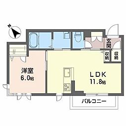 ベレオヴァンベール 1LDKの間取図画像