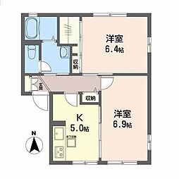 フォーレス川平 1階2Kの間取り