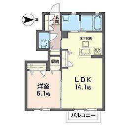 シャーメゾン・ピア2 1LDKの間取図画像