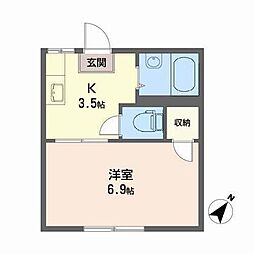 ラ・フォーレハイツ 1Kの間取図画像