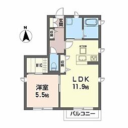 シャーメゾン・プレミアス2 1LDKの間取図画像