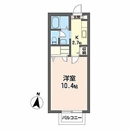 グリーン・テラス 1Kの間取図画像