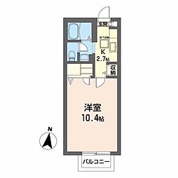 グリーン・テラス 1Kの間取図画像