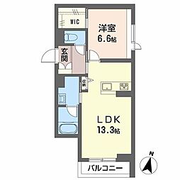 シャーメゾン定禅寺 1LDKの間取図画像