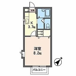 アネックス 1Kの間取図画像