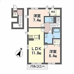 メゾンパークス・アクア 2LDKの間取図画像