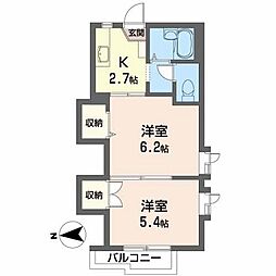 メゾンパークス3 2Kの間取図画像