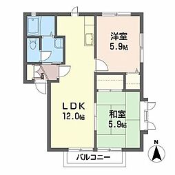 ディアスOD2 2LDKの間取図画像