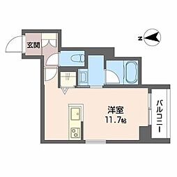 ヴィレッタ鉄砲町 ワンルームの間取図画像