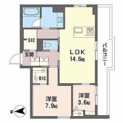 ヴィレッタ鉄砲町 2LDKの間取図画像