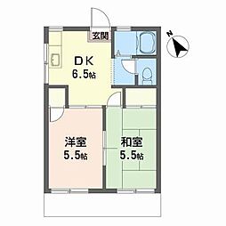 メゾンヴィスタリ 2DKの間取図画像