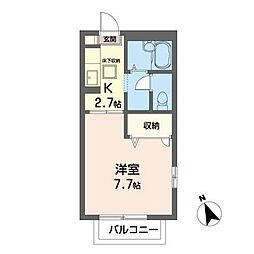 フローラルガーデン 1Kの間取図画像