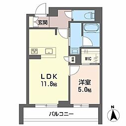 シンシア 1LDKの間取図画像