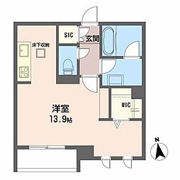 シャーメゾン新寺1 ワンルームの間取図画像
