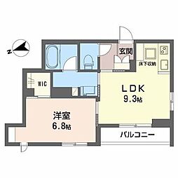 FORENA河原町 1LDKの間取図画像