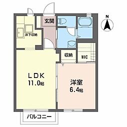 コートビレッジ宮千代 1LDKの間取図画像