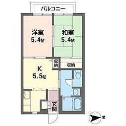 エール.ヴィラージュ 2Kの間取図画像