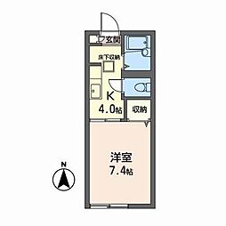 SFフォード 1Kの間取図画像