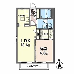 シャーメゾン泉沢 1LDKの間取図画像