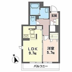 メゾンマスト蛇田 1LDKの間取図画像