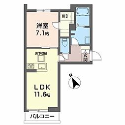 メゾングランデ・エス 1LDKの間取図画像