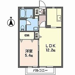 メゾン花巧房E 1LDKの間取図画像