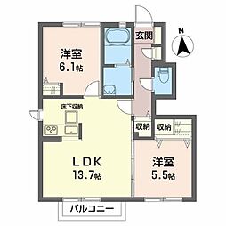 パレー・ロッホ 2LDKの間取図画像